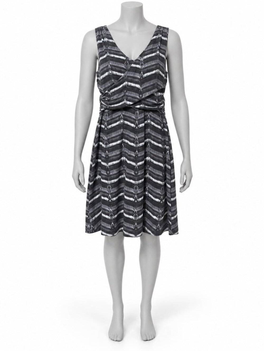 Athleta Printed Adriana Striped Sleeveless Wrap Dress